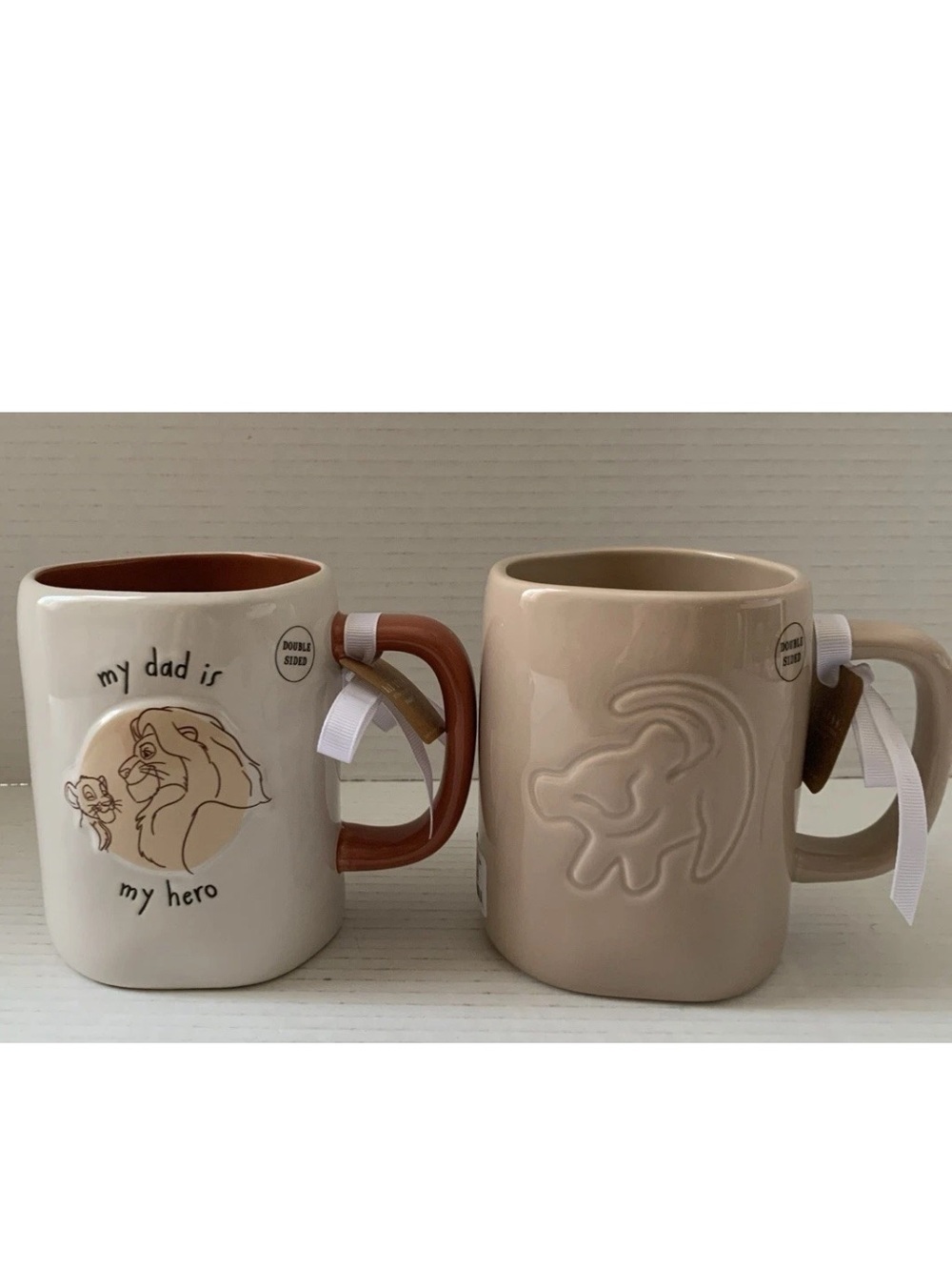 Rae Dunn Lion King Remember Who You Are My Dad Is My Hero Mug NEW SET